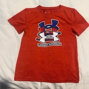 Under Armour Red Short-Sleeve Logo Stack Tee